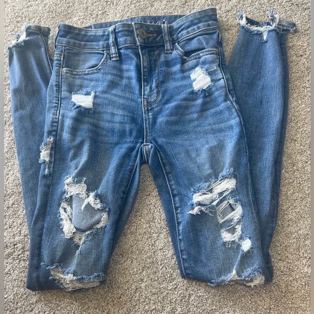AMERICAN EAGLE HIGH RISE JEGGINGS SIZE 0